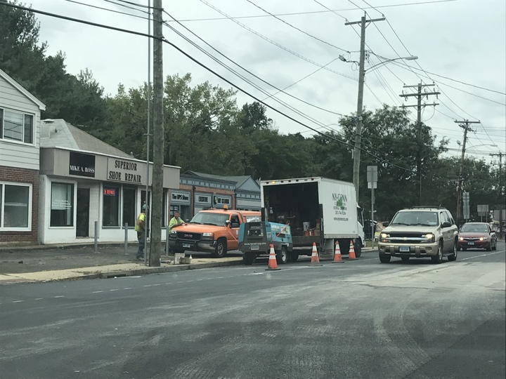 Paving is underway on Whitney Avenue.&nbsp;