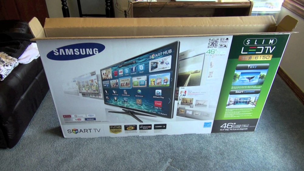 A box opened just enough that a TV can be placed right back in it to be returned.