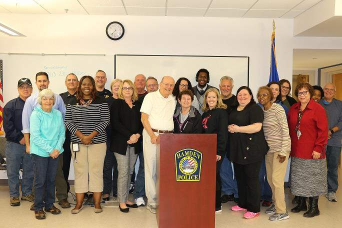 Members of the 2019 Hamden Citizens Police Academy pose for a group photo.  Detective John Inglese/Hamden Police Department