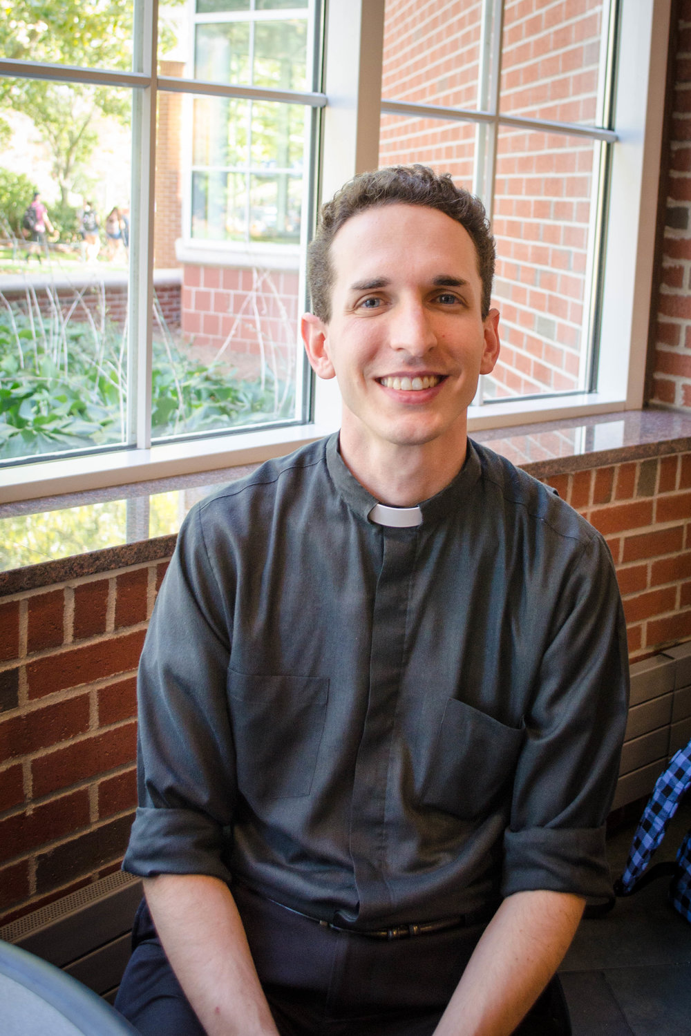 Rev. Matthew Gworek of Our First Lady of Mount Carmel in Hamden and Quinnipiac University Catholic Chaplain. Photo by Lindsay Pytel.