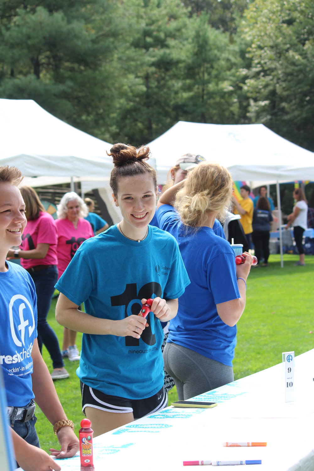 Resident Assistants table at the 9 out of 10 pledge table.