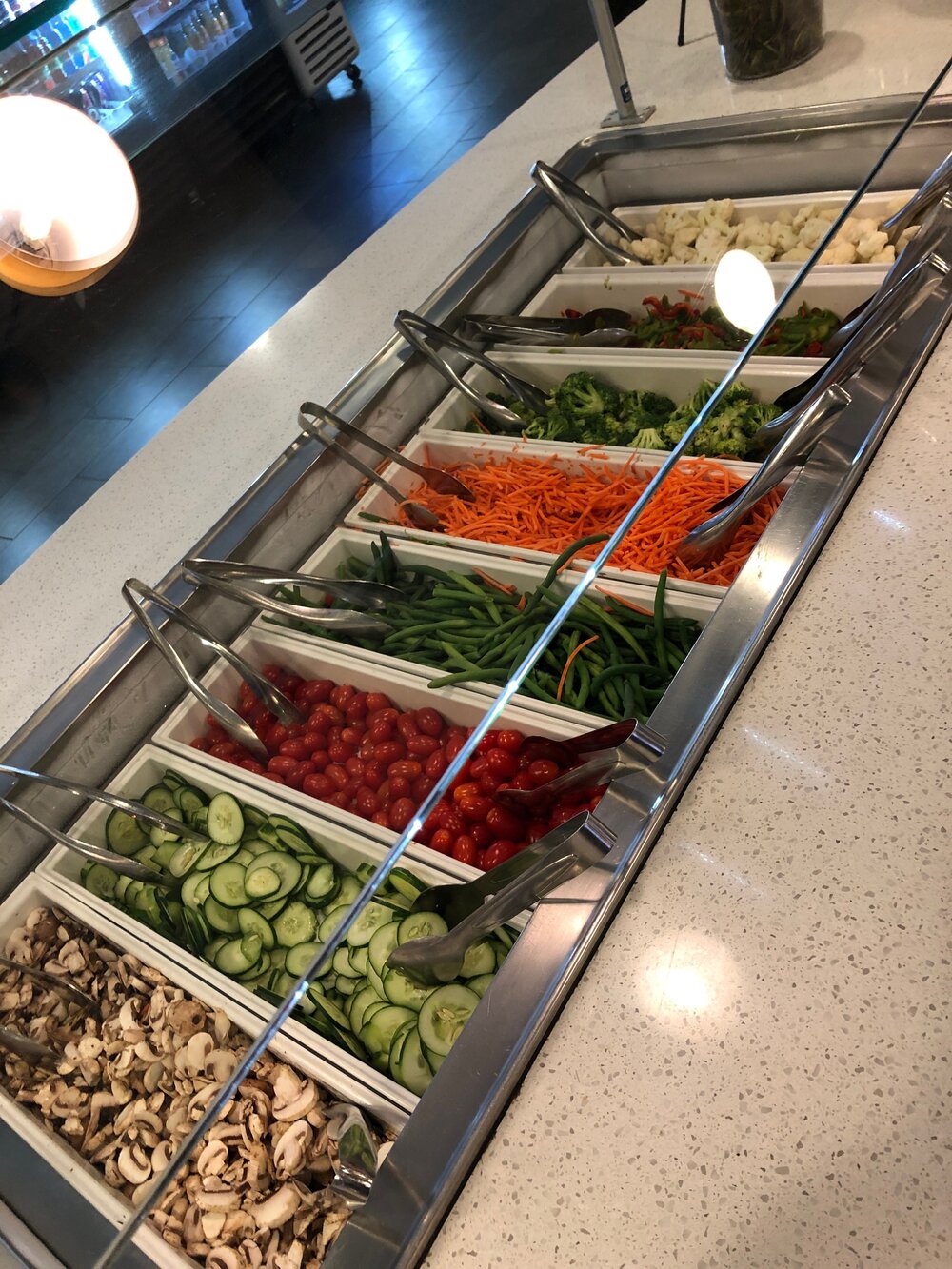 One of the concerns of students was having food options, like these vegetables at the salad bar, out and in the open for long periods of time.