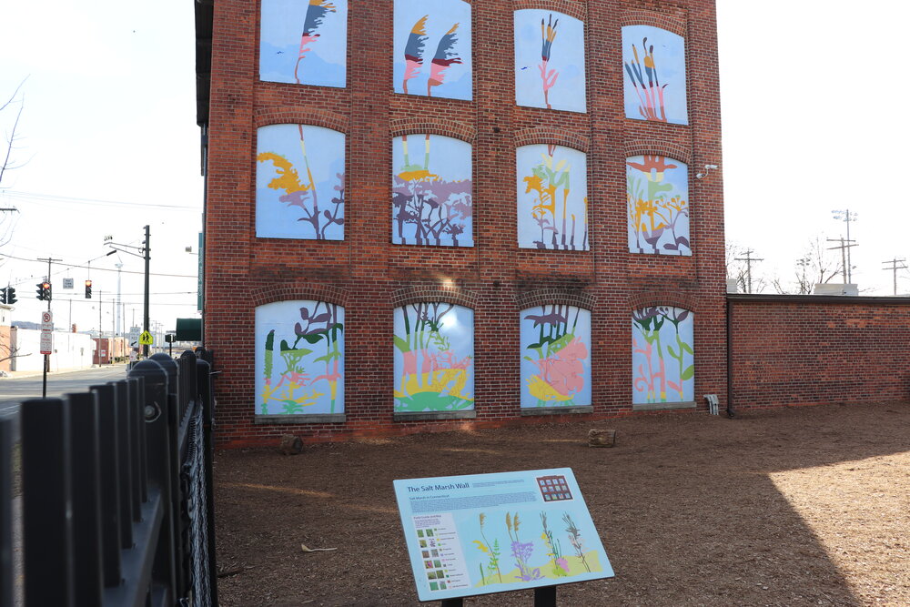 Megan Craig worked with the students of Cold Spring School for six months on the mural of salt water marshes.