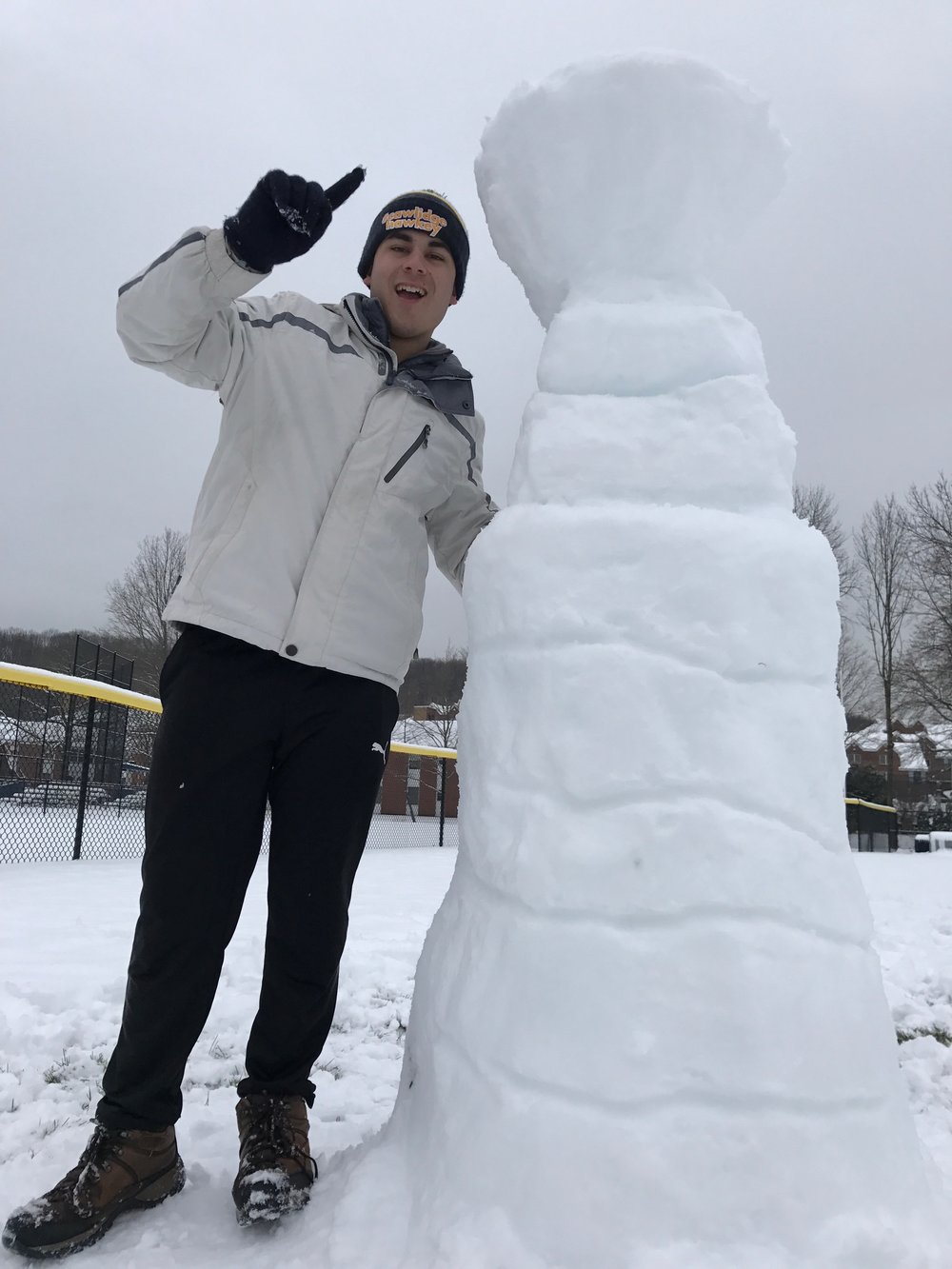 My first snow day, with the Stanley Cup of snow. For winners only, of course.