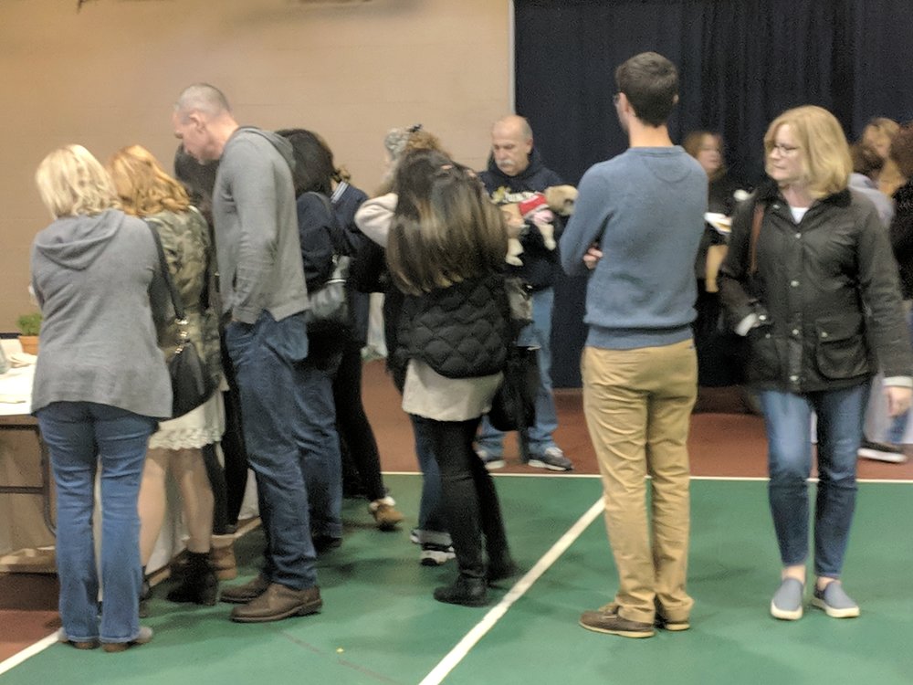 Families gathered at farmers market