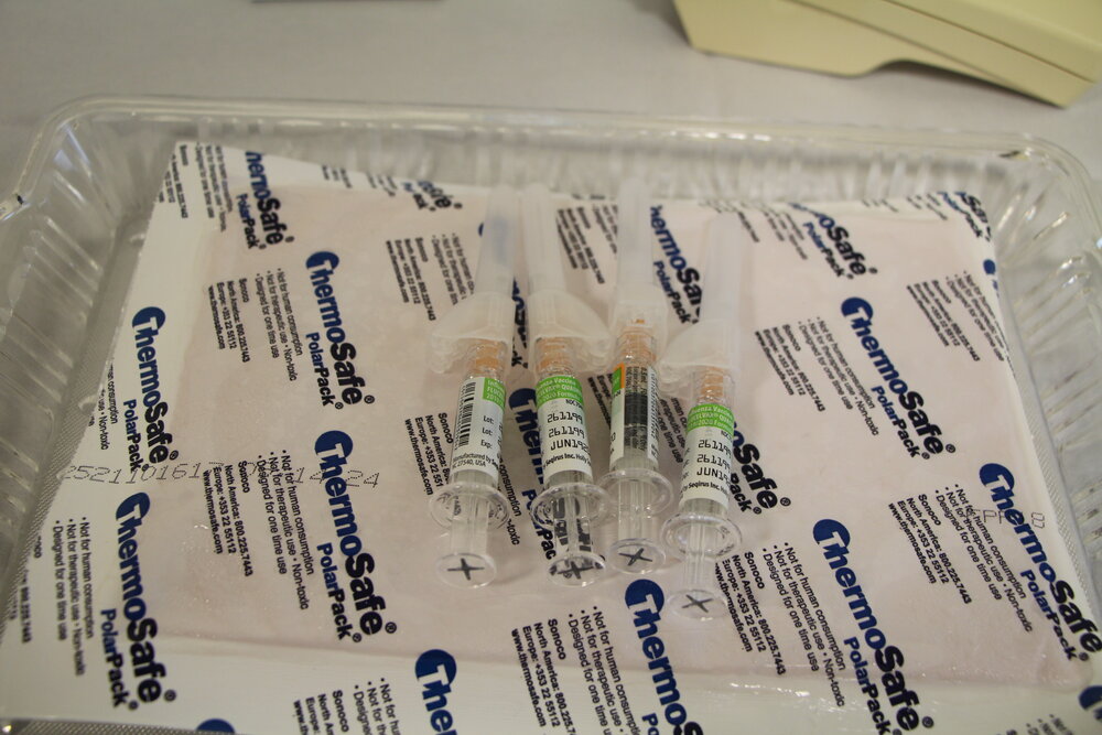 Vaccinations prepped for students at Quinnipiac.  Photo: Leah Sutherland