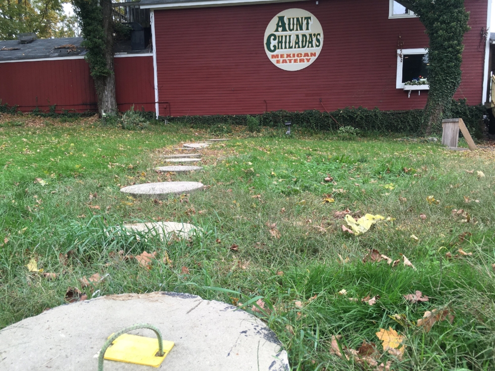 Cement lids of Aunt Chilada’s septic tank.