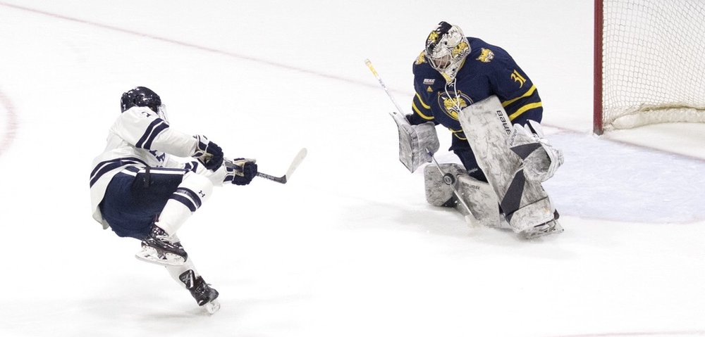 Quinnipiac vs. Yale on Feb. 9 in New Haven, (Photo by Steve Musco/Yale Athletics)