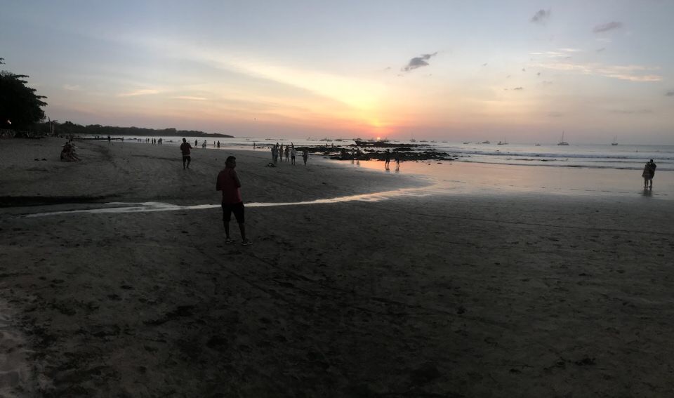 Another view of the beach during the sunset.