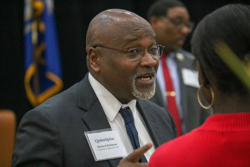 Connecticut Supreme Court Chief Justice Richard A. Robinson spoke to a crowd of 200 at the Quinnipiac Diversity Dinner. Courtesy: Peter O’Neill