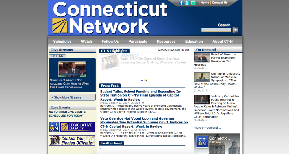 Screenshot from the CT-N website homepage.&nbsp;