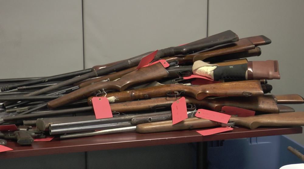 Several rifles were collected at the event, along with other various types of guns.  Courtesy: Kailee Heffler