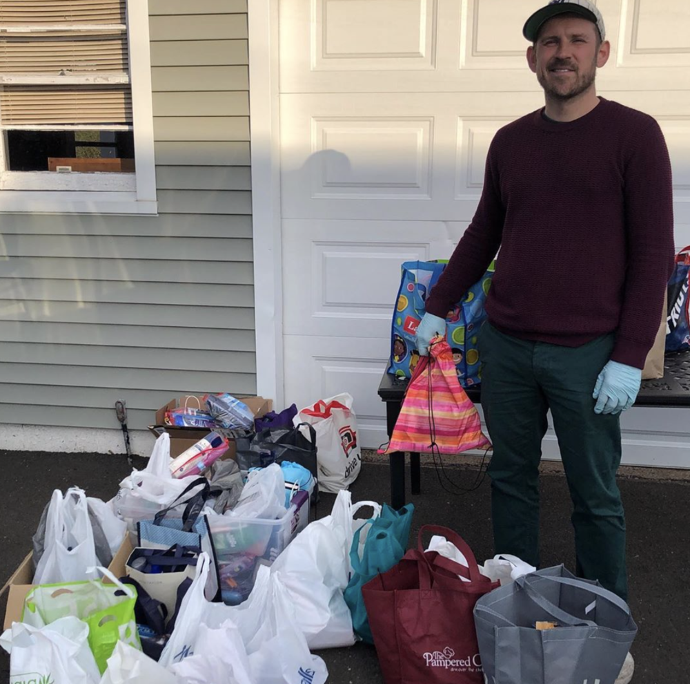 A volunteer from East Rock collected 80 supply kits for Columbus House clients. Courtesy: @columbushousect via Instagram