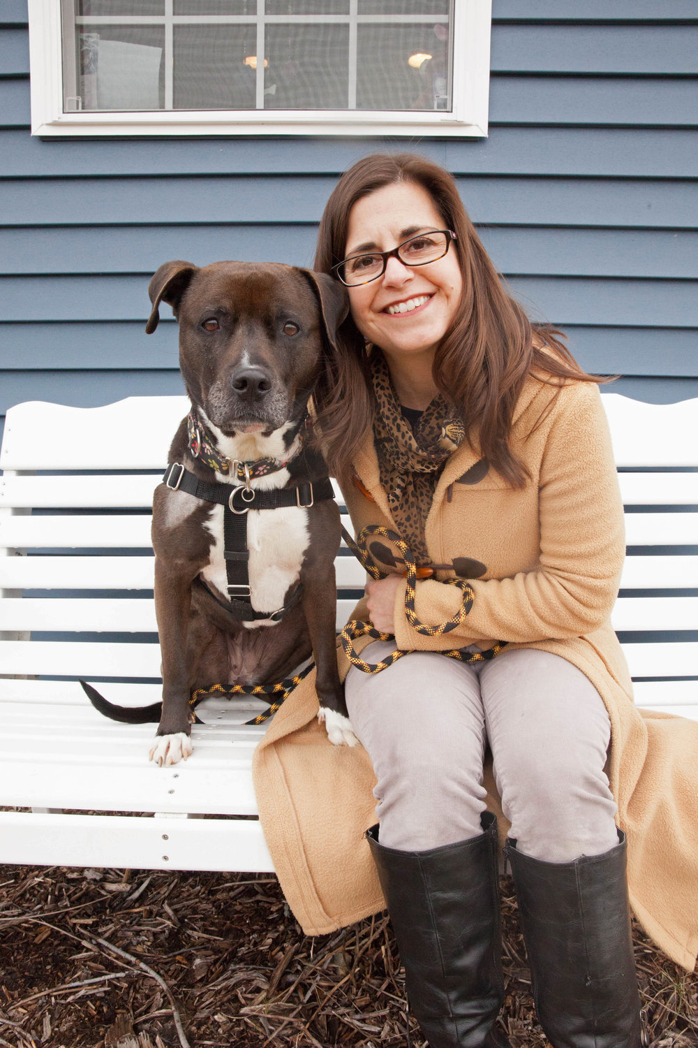 Susan Linker and one of her dogs.&nbsp;