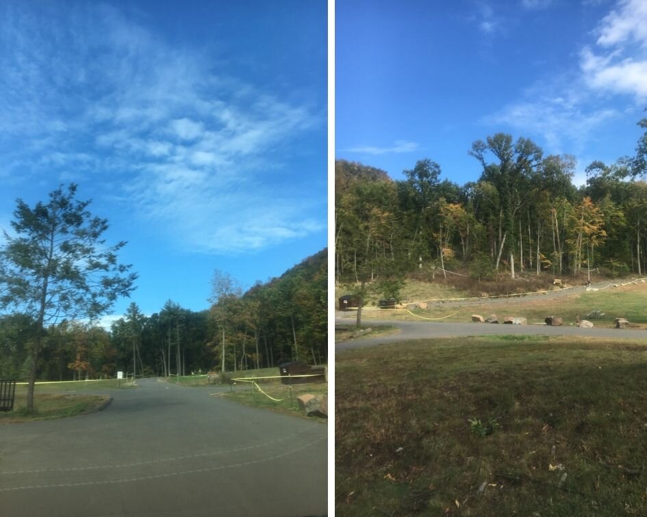 These two images are from the entrance of the State Park that show which parts of the mountain are still undergoing some changes.