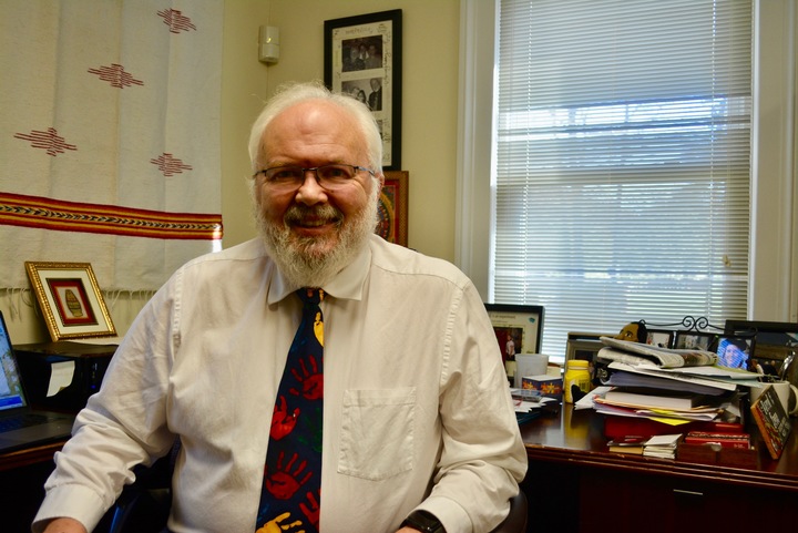 David Ives in his office