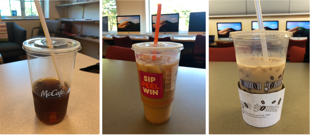 McDonalds and Dunkin Donuts gave customers plastic straws at the drive through window on Friday, Sept. 20, and Common Grounds left plastic straws near the milk station, in violation of a new ordinance. Stores must keep straws behind the counter and may give to customers only when they request them.