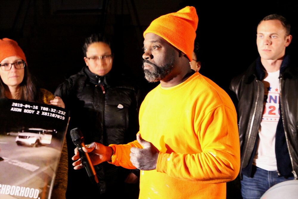 Rodney Williams said his family has been wronged by the mayor, the police, and the media. Left to right: Cassi Meyerhoffer, Kerry Ellington, Rodney Williams, Zach Carter. Photo by Bryan Proctor.