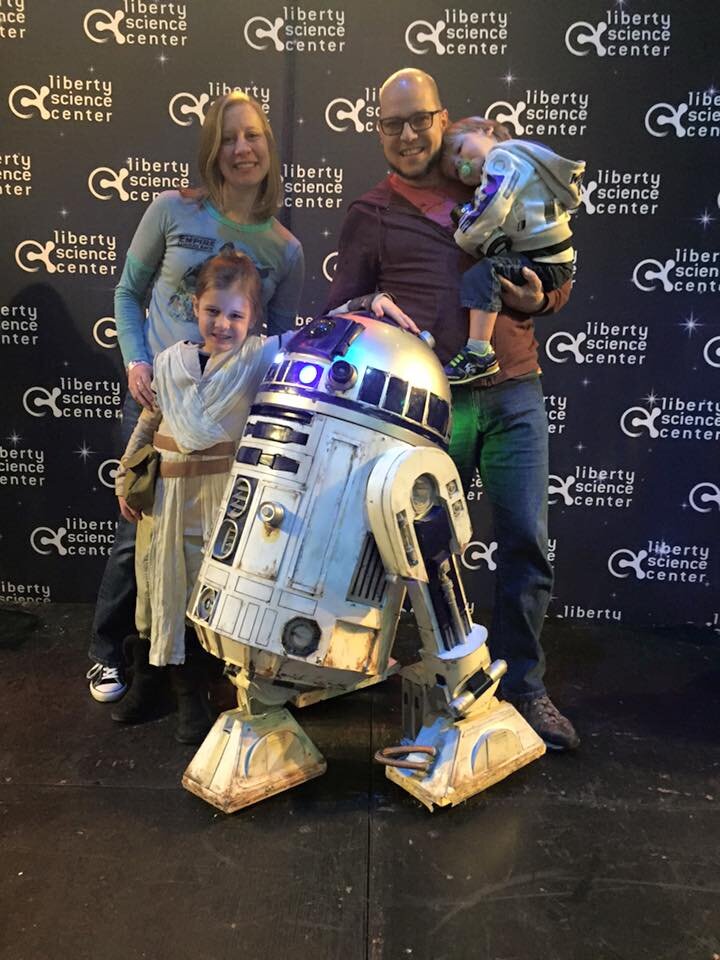 Keith Kasper and his family attending a “Star Wars” convention at the Liberty Science Center on February 15, 2016.