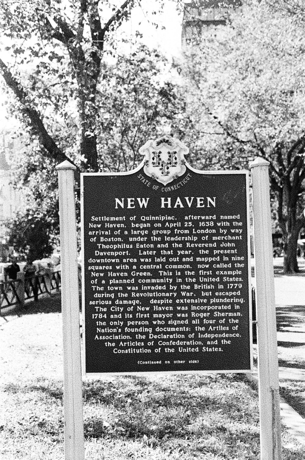 Above: New Haven city sign.