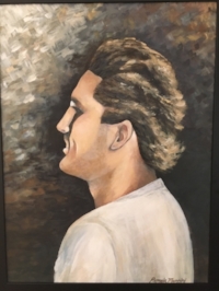 Painting of Jack Higgins, which is displayed in the Higgins household to keep his memory alive