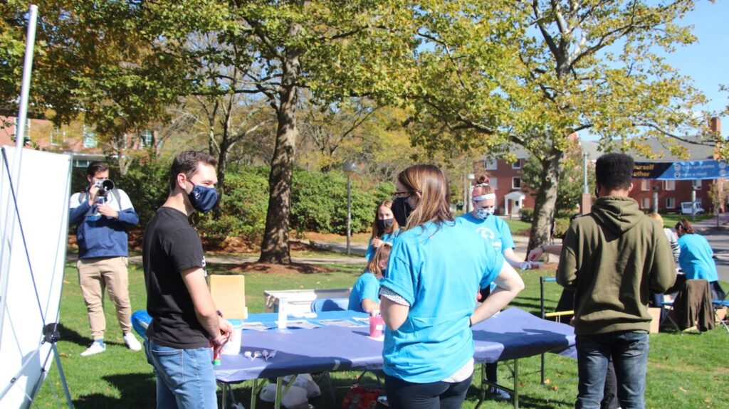 Fresh check Day might have been smaller due to COVID-19, but that didn't stop students from coming out and checking out booths to learn how to both advocate for mental health along with how to check in with themselves.
(Photo by Marianna Rappa)