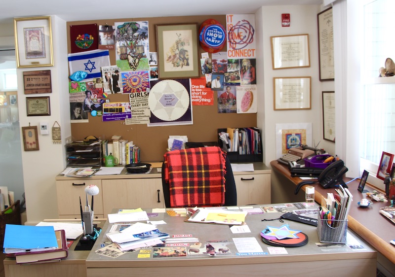 Rabbi Reena Judd's office used to be very small, but since getting the Hereld House, it is a prominent space in the building. Photo by Jessica Simms