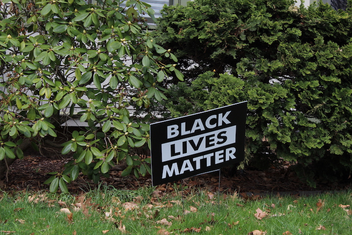This sign sits in Mead's front yard.