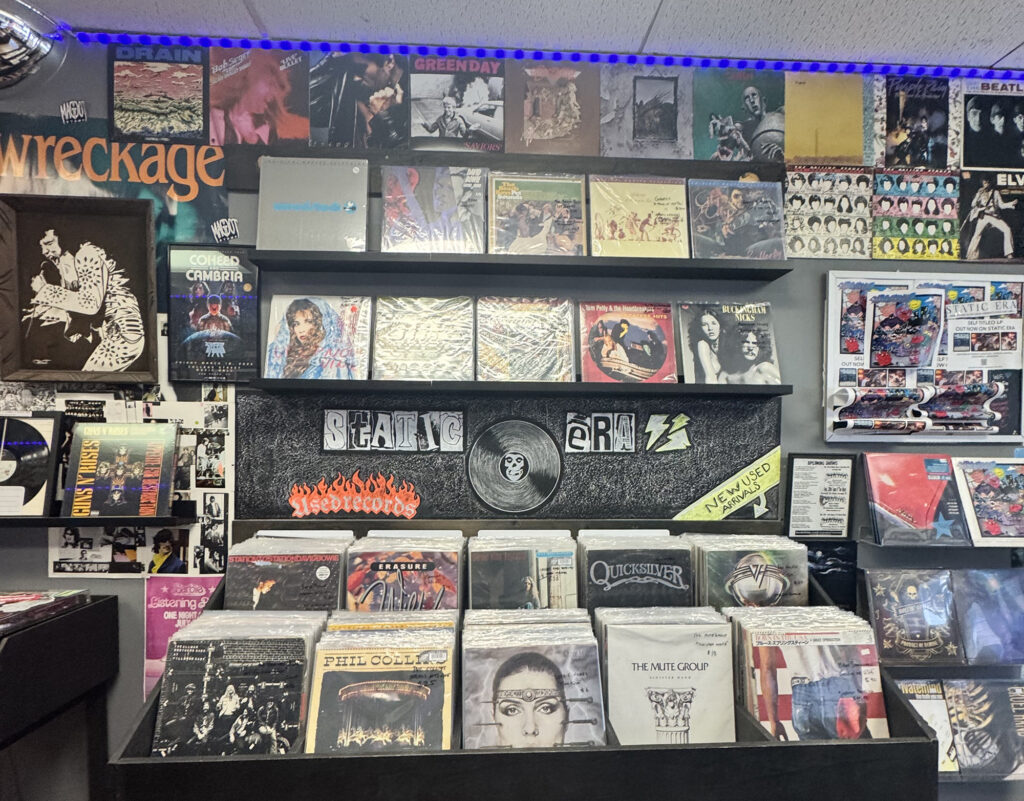 Static Era Records’s used section has albums from the ‘60s onwards, sometimes even with international album pressings. (Photo by Hailey Keel)