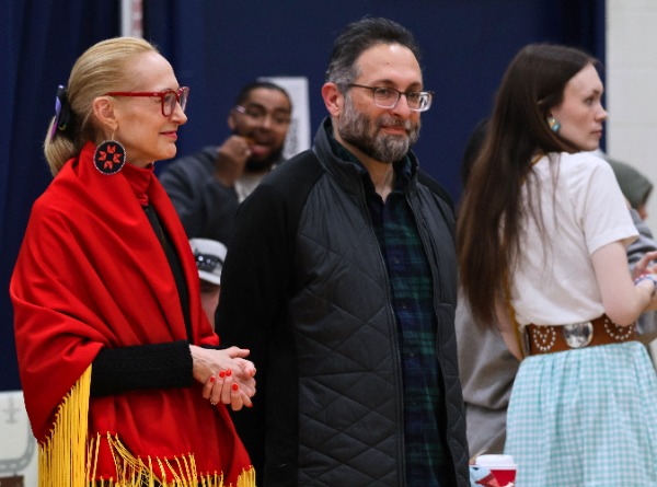 Quinnipiac University President Marie Hardin and Hamden Mayor Adam Sendroff in attendance at the second annual Powwow. Hannah Freshman/HQNN