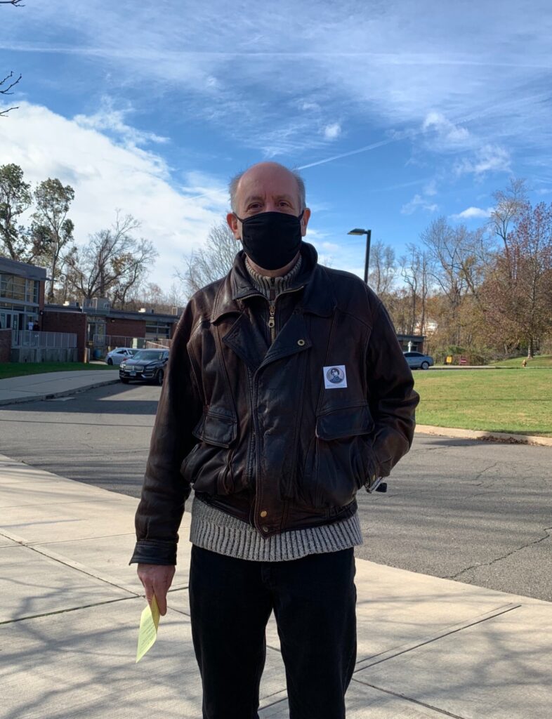 People like Mark Cuss, pictured above, were relieved to find calm at the polls today. 