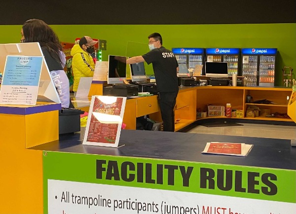 Front desk at Funz Trampoline Park on Jan.24, the day after the fight