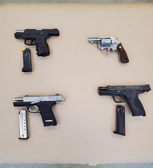 Guns confiscated from the suspects. Courtesy of the Hamden Police Department