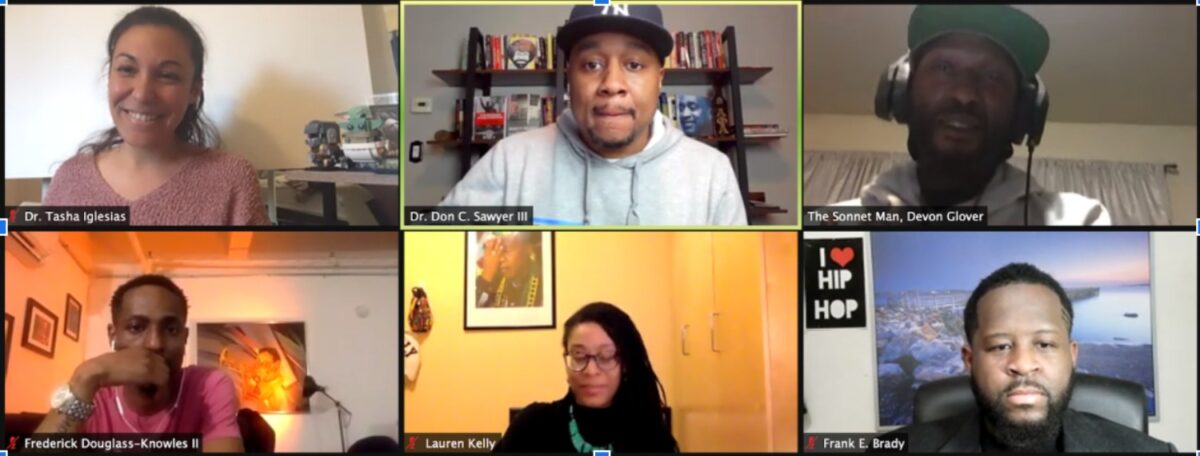 Panelists at the "Hip-Hop and Dismantling the School-to-Prison Pipeline" panel. Photo credit: Jensen Coppa