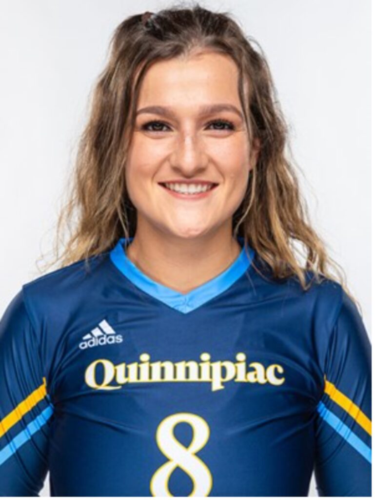 Maggie Baker, junior volleyball player. Photo from Quinnipiac University