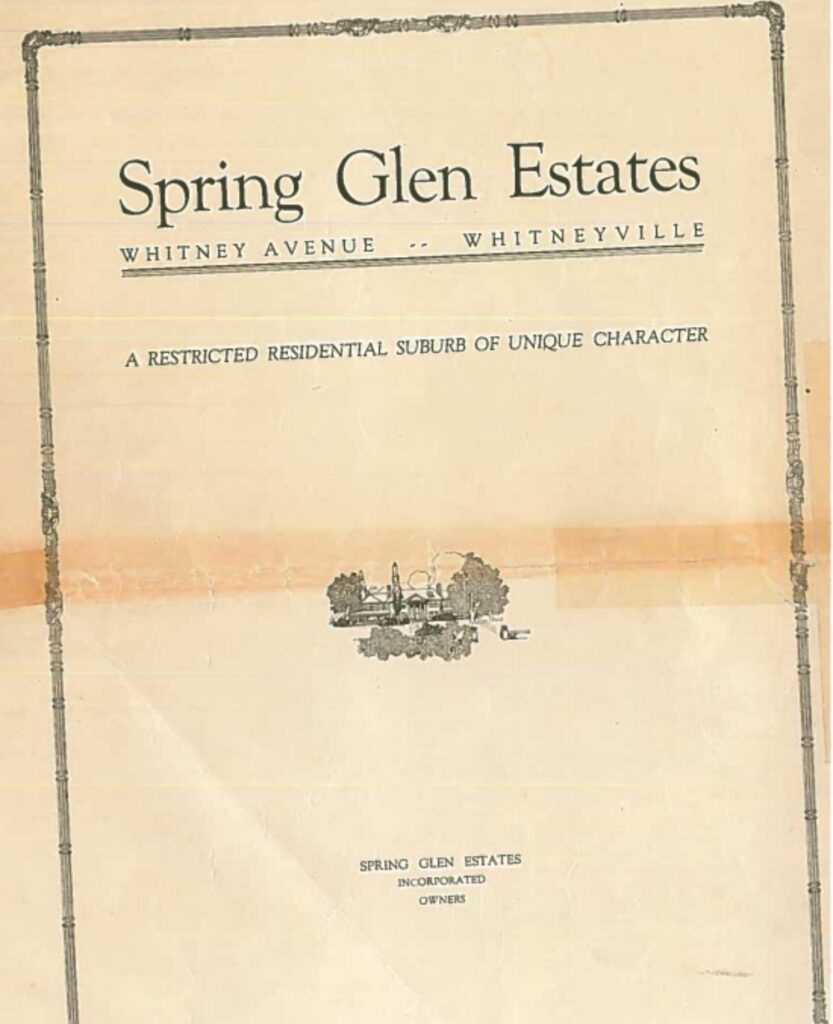 This brochure from Spring Glen from 1922 labels it, "a restricted residential suburb of unique character." (Courtesy of Hamden Historical Society)