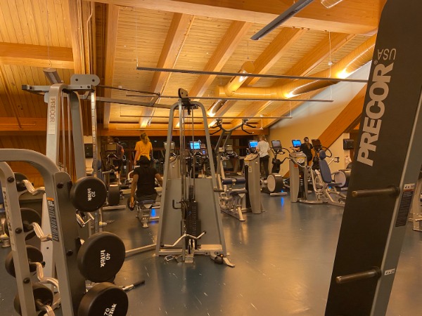 Students exercising at the gym on Quinnipiac's York Hill campus.
Photo Credit: Samantha McCleery