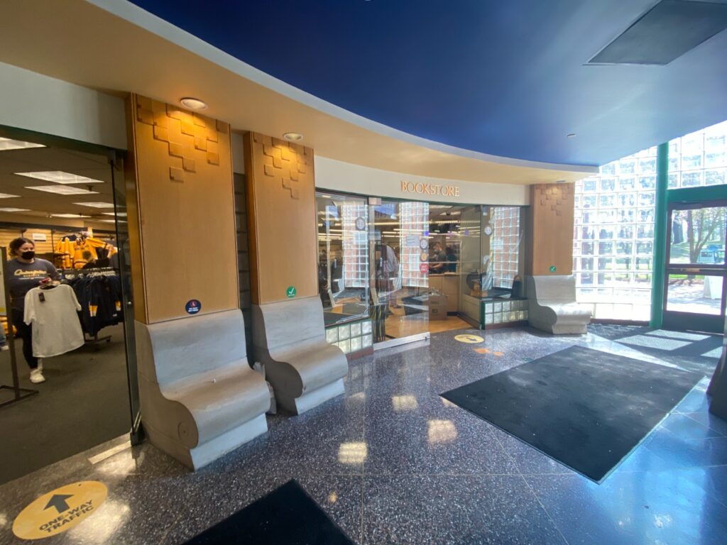 The Quinnipiac Bookstore located inside the Carl Hansen Student Center at Quinnipiac Universities Mount Carmel Campus. Photo Credit: Matthew Bruin