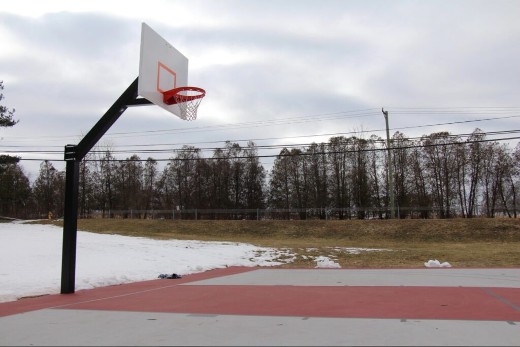 The empty basketball court at Cheshire Park. 
Photo Credit: Lo Yarnall