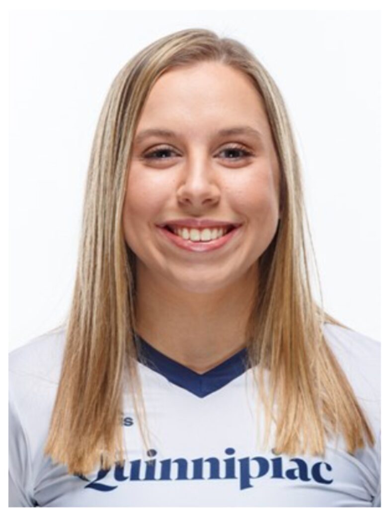 Melanie Mancini, senior acrobatics and tumbling athlete. Photo from Quinnipiac University