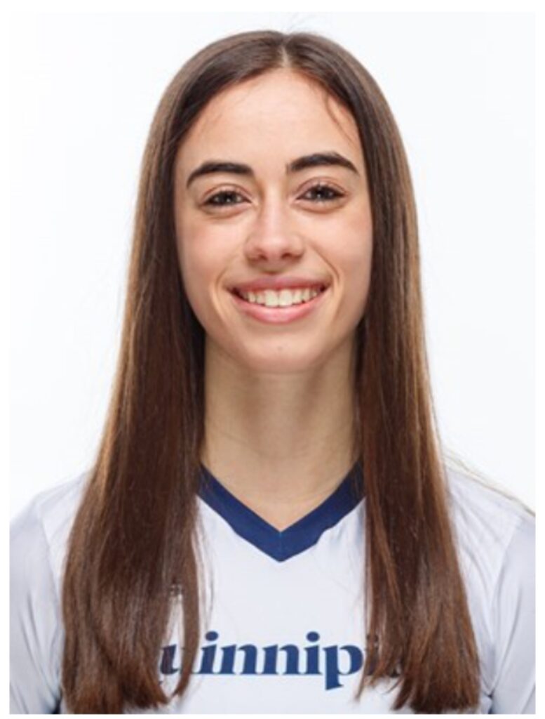 Marisa Bruno, senior acrobatics and tumbling athlete. Photo from Quinnipiac University