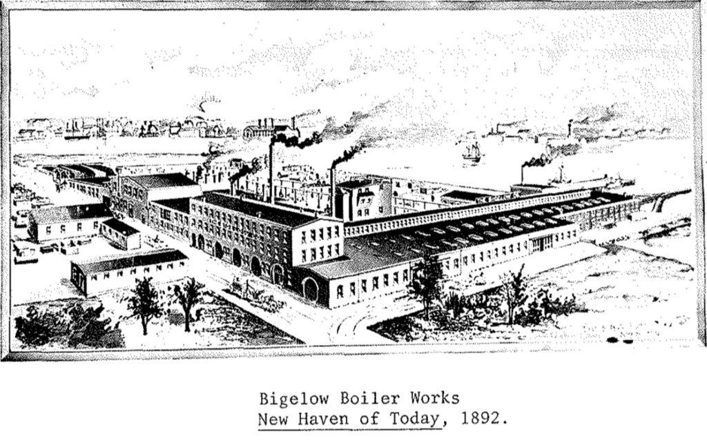 1892 photograph of the Bigelow Boiler Works. PHOTO: New Haven of Today