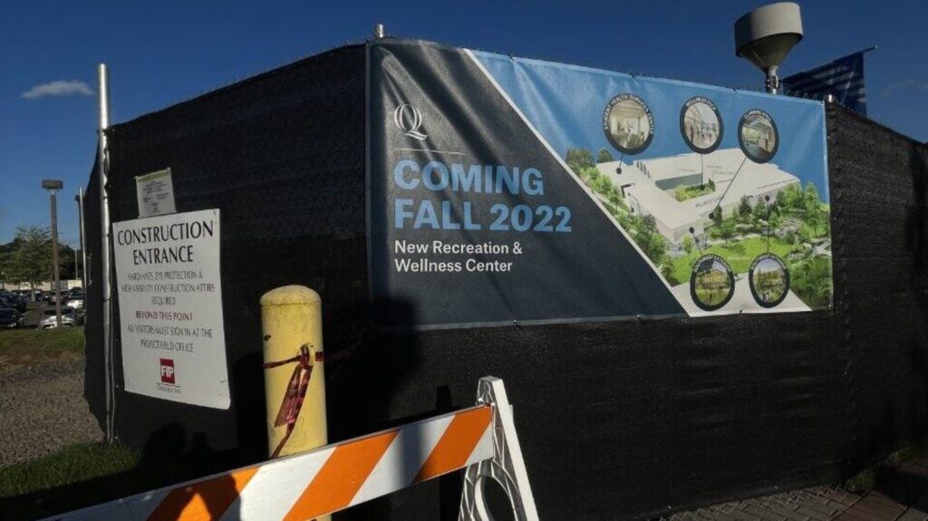 Quinnipiac University's construction of the anticipated Recreation and Wellness Center has led to problems regarding parking for student drivers. (Photo by Lianna Nela)