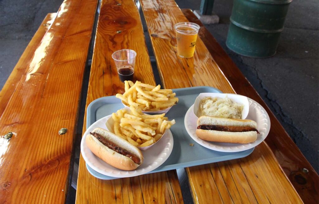 Hot Dogs, Fires, Ranch, Beer, and Yeagermiester served to guest at the event. Photo by Will Knox