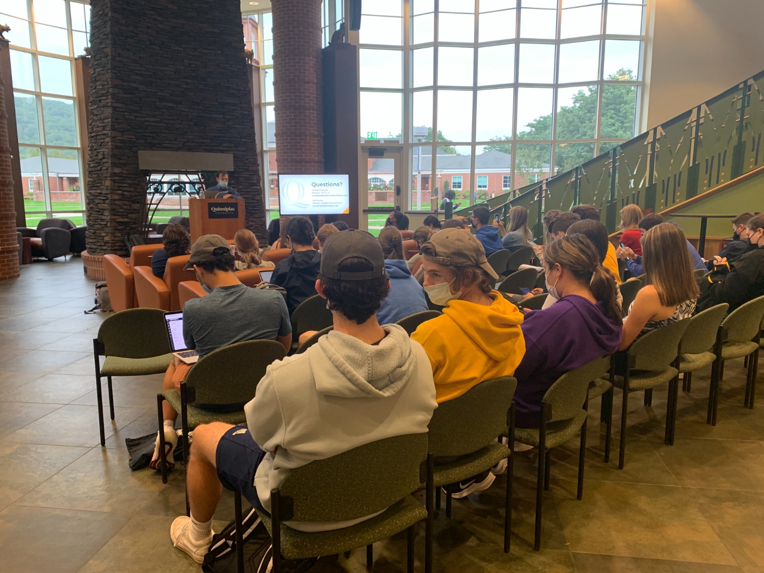 Andres Rosende, the new director for QU in LA, held six information sessions for interested students. Photo by Ashley Pelletier.