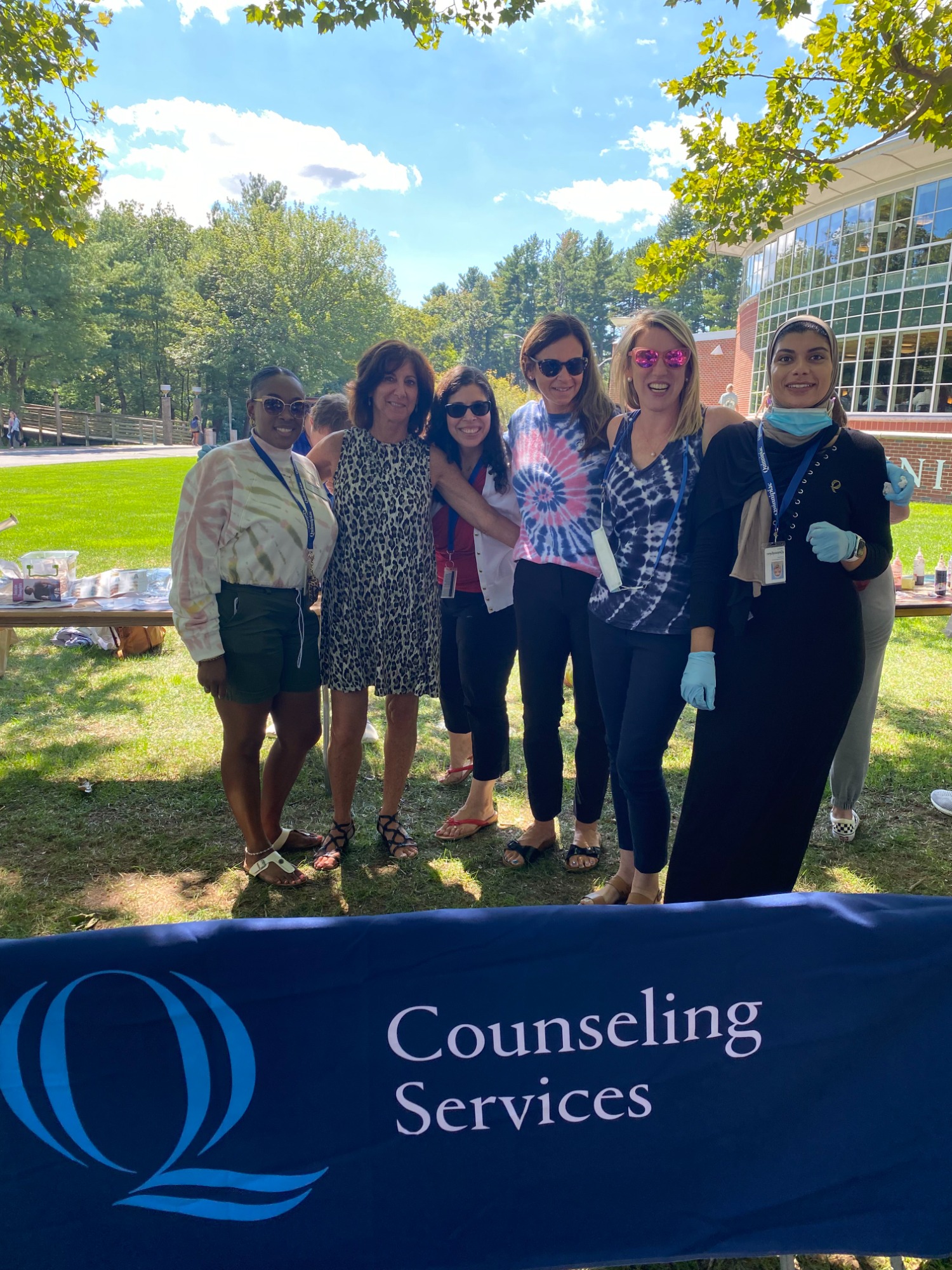 Sheila van den Broeck (second from right) emphasized the importance of "asking harder questions" regarding mental health. (Photo by Dalton Rice)