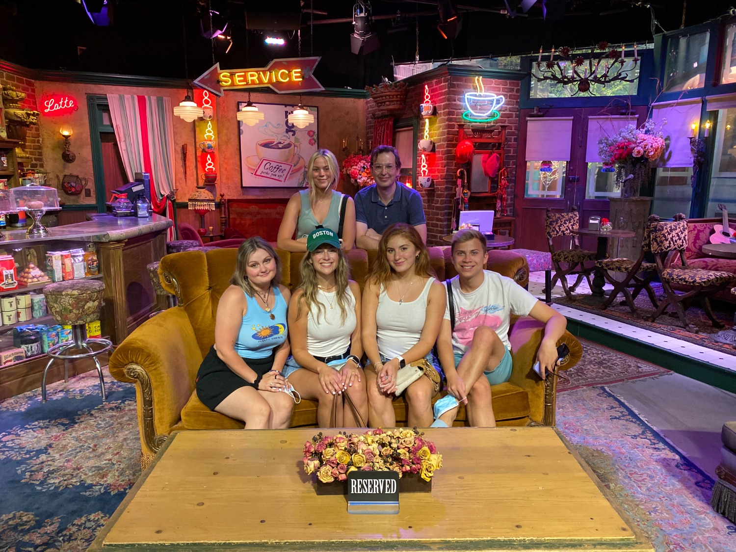 Five Quinnipiac University students are currently in Los Angeles with the QU in LA program. They have visited many popular landmarks, including the Central Perks set from the television show "Friends." (Photo contributed by Vera Helein)