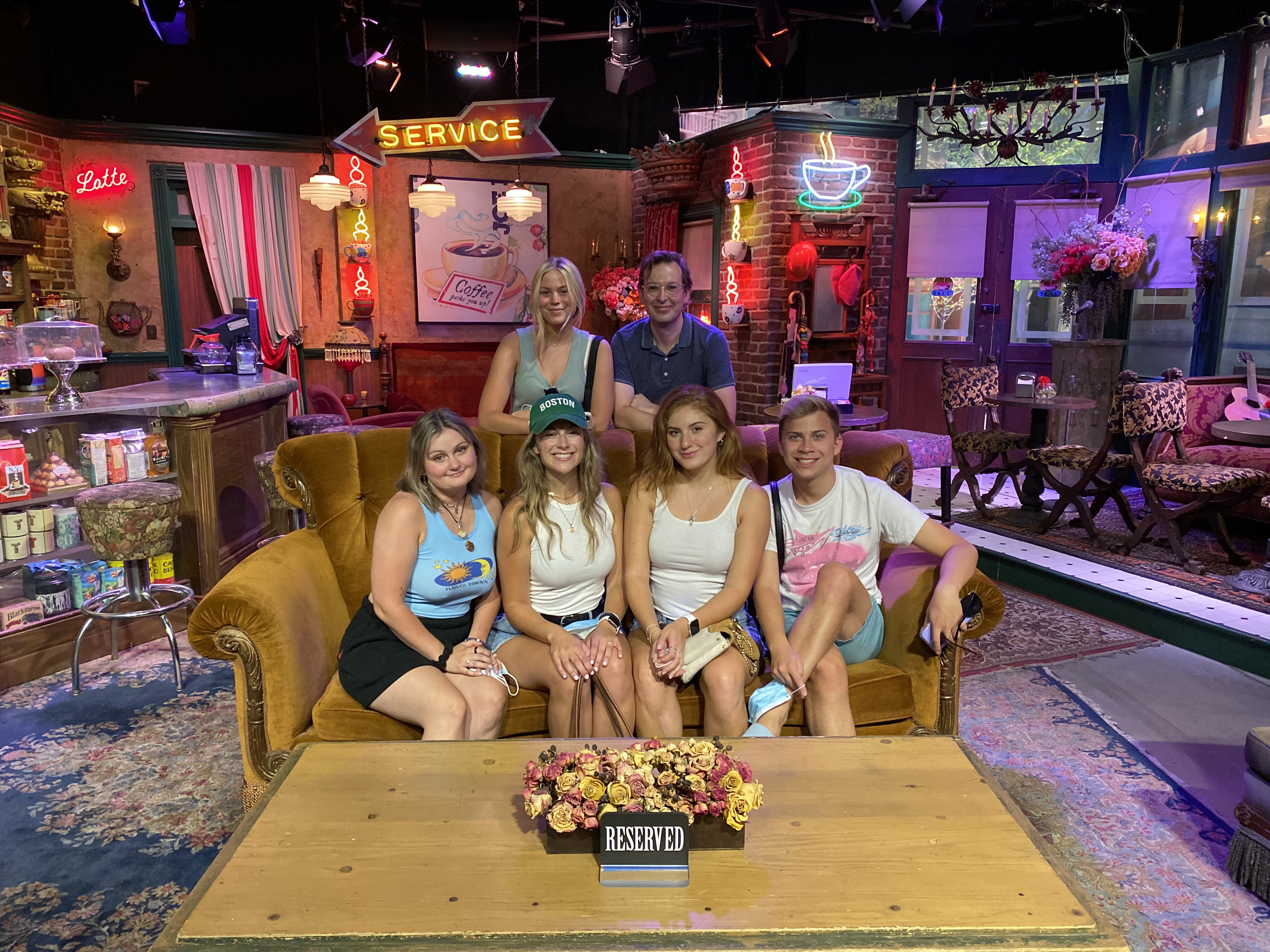 Five Quinnipiac University students are currently in Los Angeles with the QU in LA program. They have visited many popular landmarks, including the Central Perks set from the television show "Friends." Photo contributed by Vera Helein