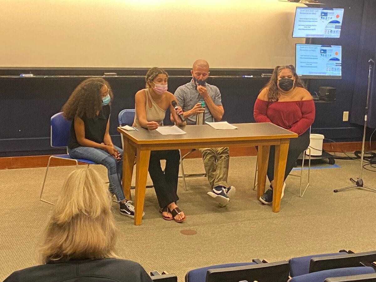 Members of the Quinnipiac Community gathered to celebrate Latinx culture. The event was part of Quinnipiac's Yawp! series. Credit: Ryan Coope