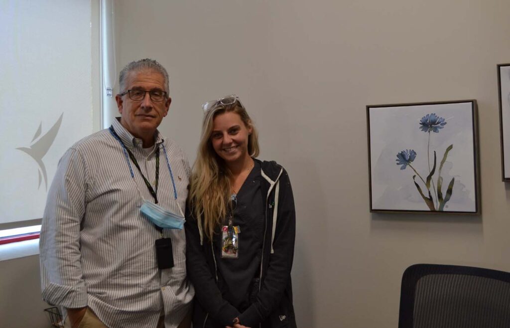 Ray Pantalena and technician Gabby Albert at Affinity Health and Wellness. Photo courtesy Will Knox